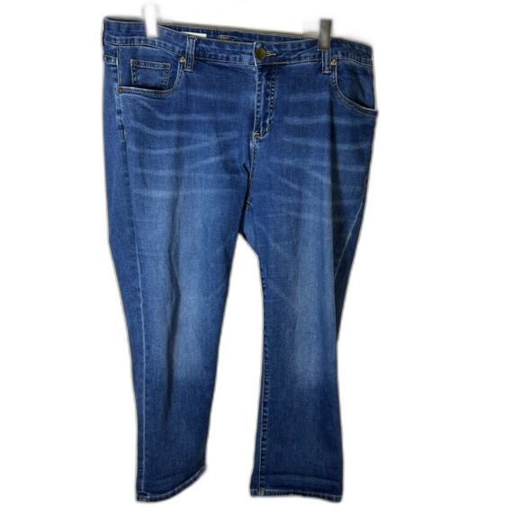 Kut From The Kloth Blue Medium Wash High-Rise Crop Skinny Boyfriend Jeans Sz 18W - Picture 5 of 14